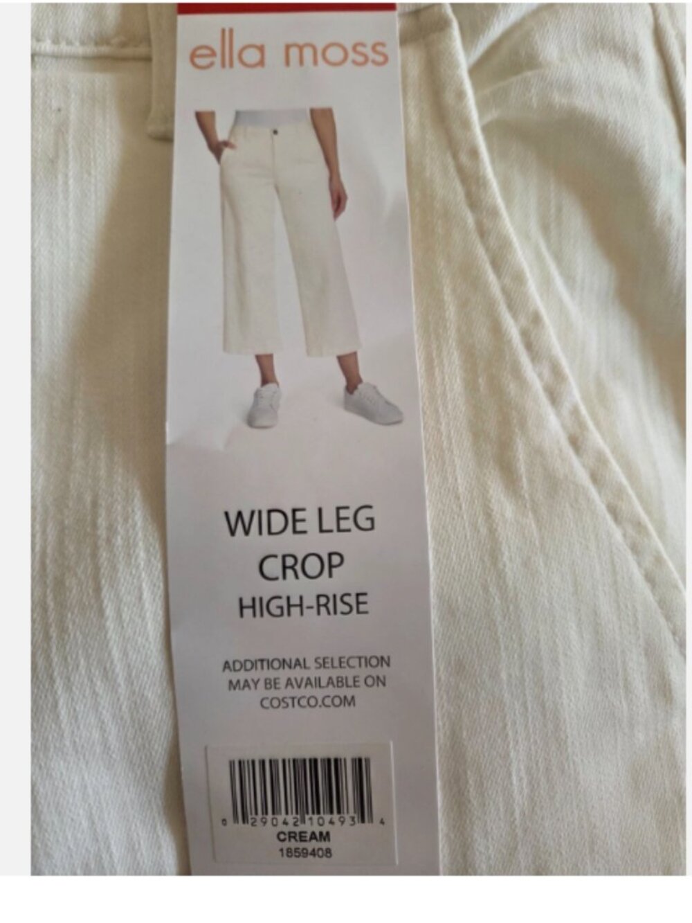ELLA MOSS  Women's Cream Wide Leg Crop High-Rise Pants 4 6 14 16 NWT